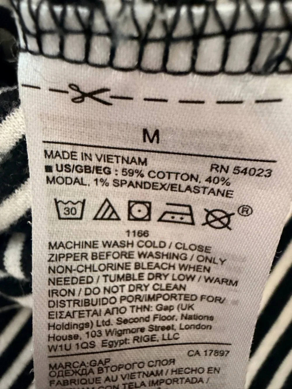 GAP Black and White Striped Pencil Skirt